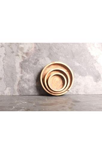 Sammwood Doğal Ahşap Lüks Çerezlik (3'Lü Takım) 11-15-20 Cm