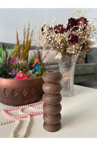 Sammwood Doğal Ahşap Şamdan , Mumluk (Tekli)