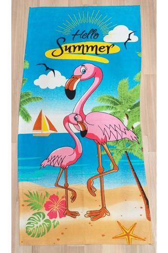 Zen Kadife Hello Summer Kız Çocuk Plaj Havlusu 75X155 Çok Renkli LSTD