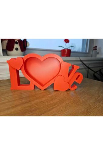 Print Wizzard Love Yazılı 3D Baskı Fotoğraf Çerçevesi – Romantik Ve Şık Tasarım