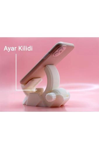 Overmax Eğimli Telefon Tutucu Beyaz - Masaüstü Telefon Standı - Ayarlanabilir Ergonomik Telefon Tutucu