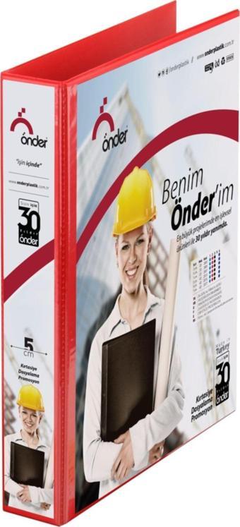 Önder Pvc 3Cm Firma Sunum Klasörü A4 4 Halkalı 250 Yaprak Kapasiteli Kırmızı 2013-2