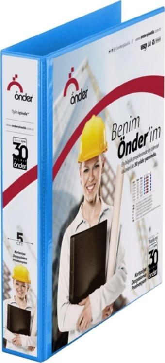 Önder Pvc 3Cm Firma Sunum Klasörü A4 4 Halkalı 250 Yaprak Kapasiteli Mavi 2013-1