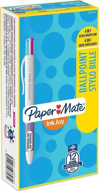 Paper Mate Tükenmez Kalem 4In1 İnkjoy Quatro Canlı Renkler S0977270 (12 Li Paket)