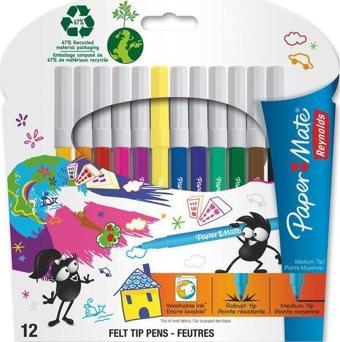 Paper Mate Yıkanabilir Keçeli Kalem M Uç 12 Renk Karışık 1850460