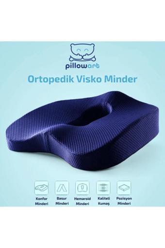 Pillowart Ortopedik Oturma Simidi Koltuk Minderi Visko Kuyruk Sokumu Yastığı