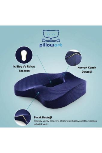 Pillowart Oturma Simidi Minderi Yastığı Visco Ortopedik Yastık