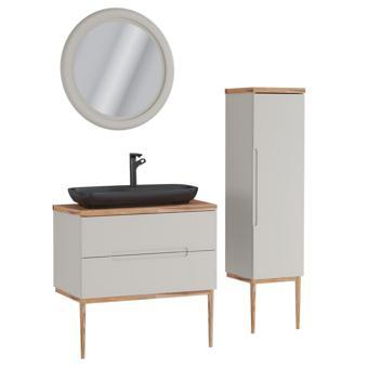 Ubm Monarc 100 Cm Lake Banyo Dolabı Krem