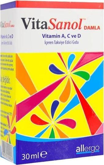 Allergro Vitasanol Vitamin Acd İçeren Damla Takviye Edici grıda 30 ml