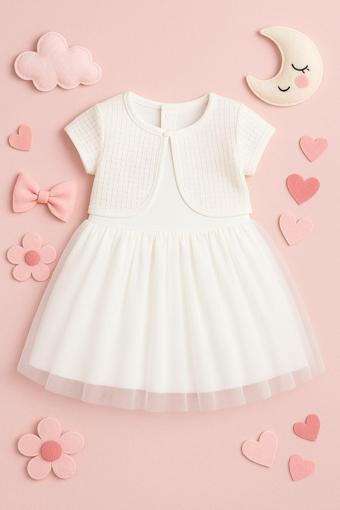 Bolero Hırkalı Kız Bebek Tüllü Elbise