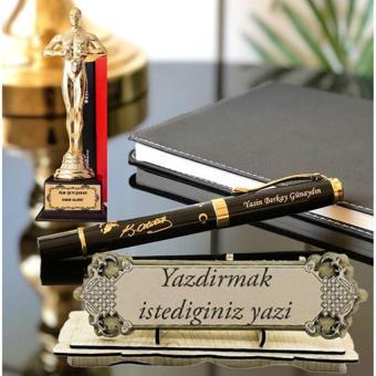 Kişiye Özel Ofis Hediye Seti-Oskar-Atatürk İmzalı Kalem- İsimlik