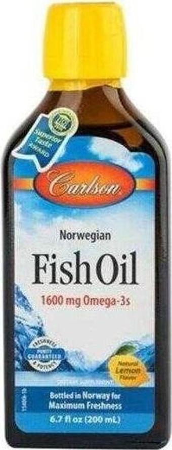 Carlson Fish Oil Omega 3 Balık Yağı Şurubu Limon Aromalı 200ml