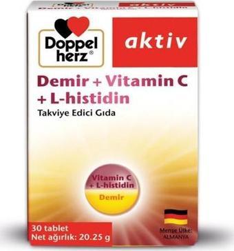 Doppelherz Aktiv Demir + Vitamin C + L-Histidin 30 Tablet