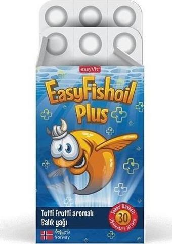 Easyvit EasyFishoil Plus Tutti Frutti Aromalı 30 Çiğnenebilir Jel Form