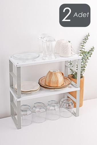 Porsima ORG-02 Çok Amaçlı 15,5x31,5x13 Cm Dolap İçi 2li Raf Düzenleyici