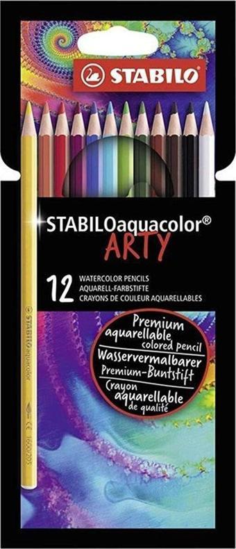 Stabilo Aquacolor Arty 12 Renk Kuru Boya Kalemi 1612/1-20