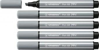 Stabilo Keçe Uçlu Kalem 68 Max Soğuk Gri 1-5 Mm Kesik Uç 768/95 (5 Li Paket)