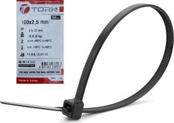 Tork 2,5Mm X 100 Mm Siyah Kablo Bağı (100 Lü Paket) Trk-100-25B