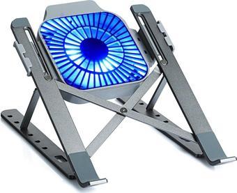 TX Acnbps03 Tx6X Yükseklik Ayarlı, Rgb Fanlı,11"-15,6" Uyumlu, Alümin Katlanabilir Notebook Soğutucu