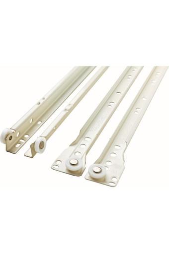 Yeniler Klasik Kızaklı Dolap Çekmece Rayı Beyaz 40 Cm (Vida Dahil Değil) - Çekmece Rayları - Tek Ebat