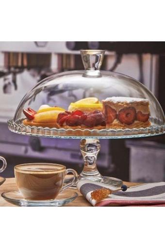 Romans Kek - Pasta Sunum Fanusu Patisserie Ayaklı- Cam (32 Cm)