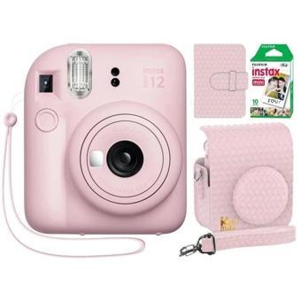 Fujifilm Instax Mini 12 Anlık Fotoğraf Makinesi/Minimate Özel Kılıf/10 Sayfa - Pembe Blossom Pink