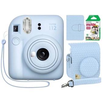 Fujifilm Instax Mini 12 Anlık Fotoğraf Makinesi/Minimate Özel Kılıf/10 Sayfa - Mavi Pastel Blue
