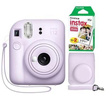 Fujifilm Instax Mini 12 Anlık Fotoğraf Makinesi/ Minimate Özel Kılıf/20 Sayfa/İkili Paket - Mor