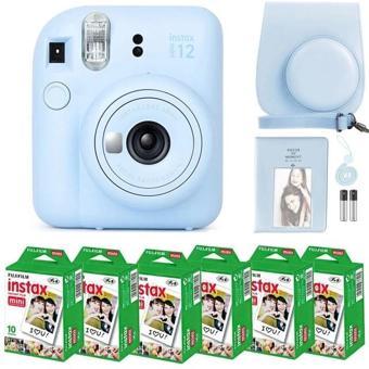 Fujifilm Instax Mini 12 Kamera/Mini Film (60 Sayfa)/Aksesuarlar - Mavi Pastel Blue