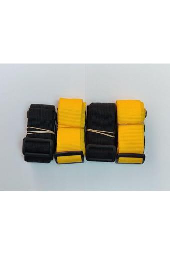 Balp 2 Adet Siyah 2 Adet Sarı Valiz Kemeri 4 Cm Toplam 4 Adet