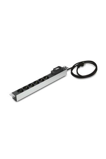 Dorax 19" 1U 6'Lı Schuko Kabinet Grup Priz-16A Sigortalı