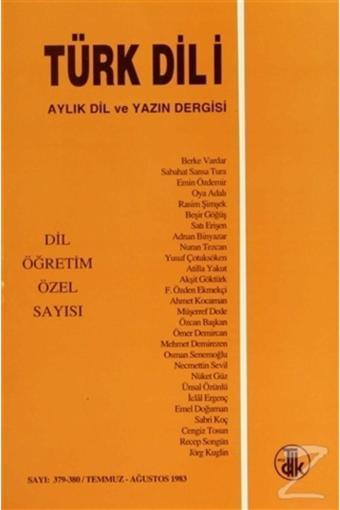 Türk Dil Kurumu Yayınları Türk Dili Sayı 379 380: Dil Öğretim Özel Sayısı - Türk Dil Kurumu Yayınları
