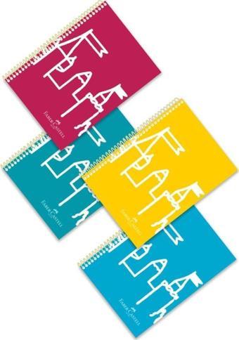 Faber-Castell A4 Spiralli Defter Şato Pp Kapak Çizgili 80 Yaprak (4 Lü Paket) 5075000034