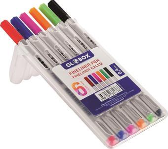 Globox Fineliner İnce Uçlu Keçeli Kalem 0.5Mm 6 Renk Pp Kutu (6 Lı Pp Kutu) 3176