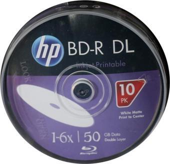 HP Blu-Ray Bd-R 6X 50Gb Cake Box Printable Baskı Yapılabilir Blu-Ray Dvd (10 Lu Paket)