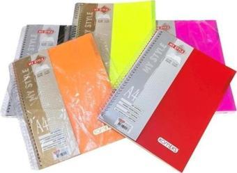 Komeks A4 Spiralli Defter Plastik Kapak 2+1 Seperatörlü 120 Yaprak (4 Lü Paket)