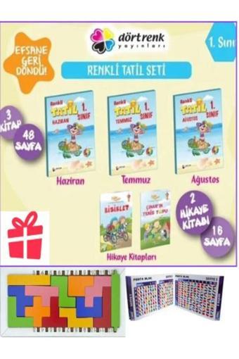 Dört Renk Yayınları Dörtrenk-1.Sınıf Renkli Tatil Seti  (Katamino Hediyeli) - Dört Renk Yayınları