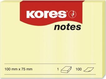 Kores Yapışkanlı Not Kağıdı Sarı 100X75Mm 100 Sayfa (12 Li Paket)