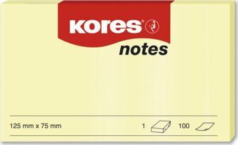 Kores Yapışkanlı Not Kağıdı Sarı 125X75Mm 100 Sayfa (12 Li Paket)