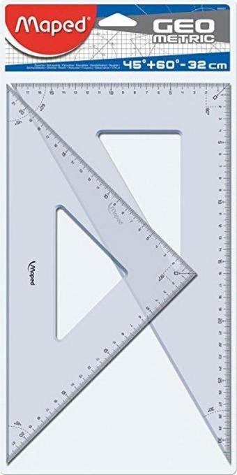 Maped Teknik Geometrik Gönye Takımı Çiftli Paket 32Cm 45 Derece + 60 Derece 3154148950011