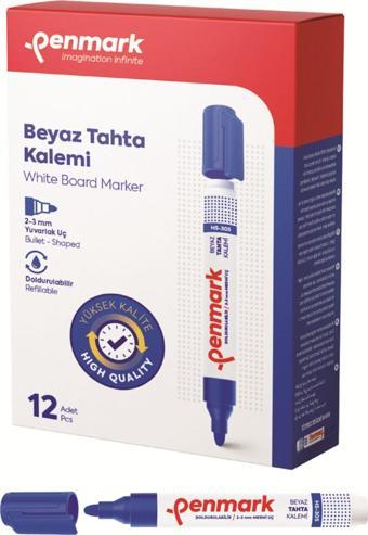 Penmark Beyaz Tahta Kalemi Doldurulabilir Mavi Hs305-02 (12 Li Paket)