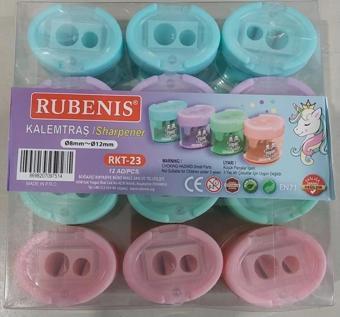 Rubenis Kalemtıraş Pastel 4 Renkli Oval Çift Açacaklı Rkt-23 (12 Li Paket)