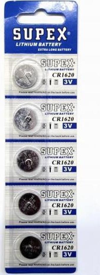 Supex Cr1620-C5 3V Lityum Düğme Pil 5 Li Paket