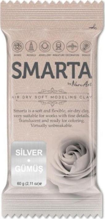 Smarta Akıllı Model Hamuru (Modelleme Hamuru) Sanat Kili Metalik Gümüş 60 Gram (6 Lı Paket) 30000065