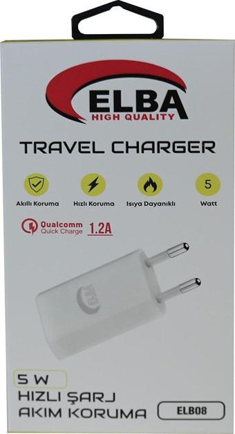 Elba Elb08 5W 1.2A Hızlı Şarj Akıllı Koruma Usb Ev Şarj Cihazı Kafası