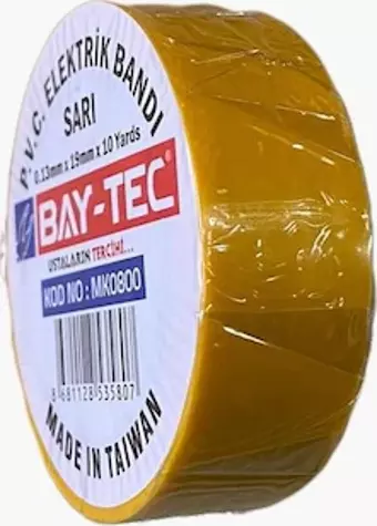 Bay-Tec Sarı Elektrik Bandı (10 Lu Paket) Mk0800