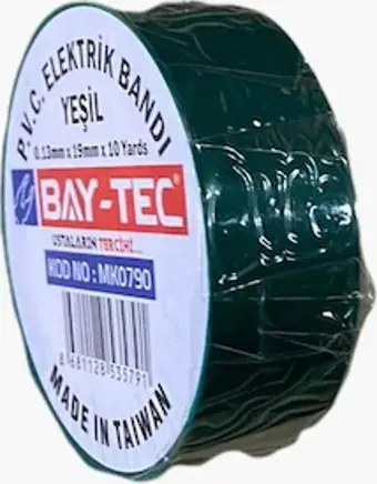 Bay-Tec Yeşil Elektrik Bandı (10 Lu Paket) Mk0790