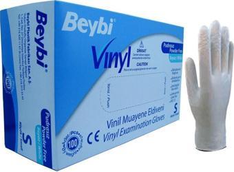 Beybi Vinyl Vinil Pudrasız Muayene Eldiveni Small (100 Lü Paket)