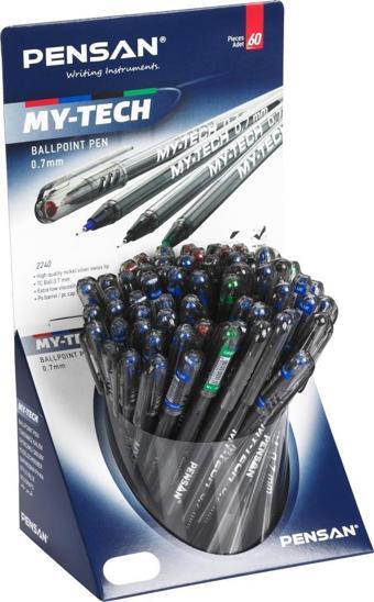 Pensan 2240 My-Tech Tükenmez Kalem 0,7 Mm Karışık Mavi-Siyah-Kırmızı-Yeşil (60 Lı Paket)