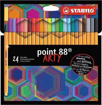 Stabilo Point 88 Arty Fineliners (Keçe Uç Kalem) 0,4Mm 24 Renk Yeni 8824/1-20